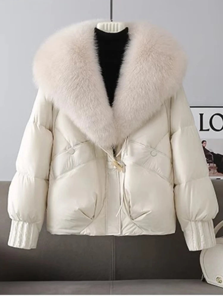 Parka Mujer Invierno Cálida - Parka Cuello Piel Pan 2025