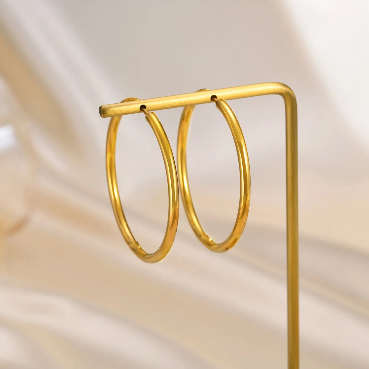 Pendientes Aro Minimalistas Mujer - Acero Inoxidable Redondos Huggies