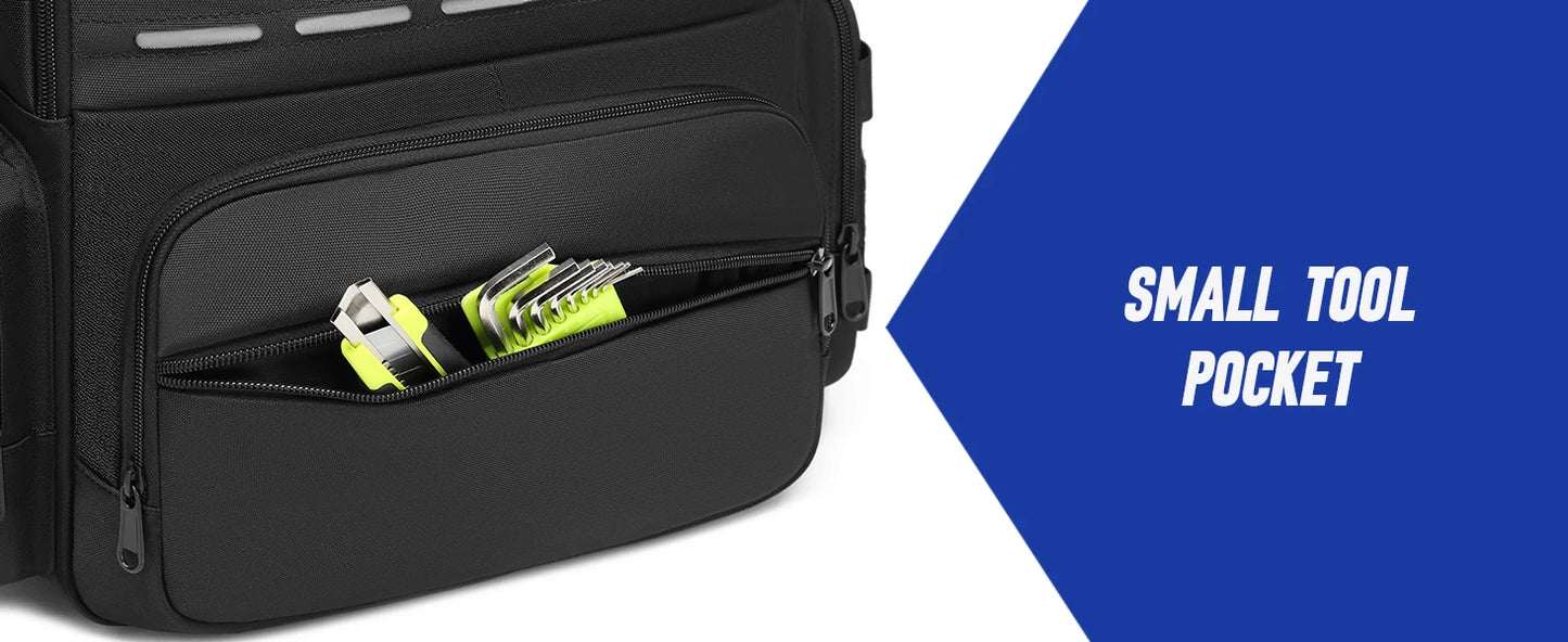 Mochila Herramientas Profesional Heavy Duty - Almacenamiento 3 Bolsas Electricista Fontanero