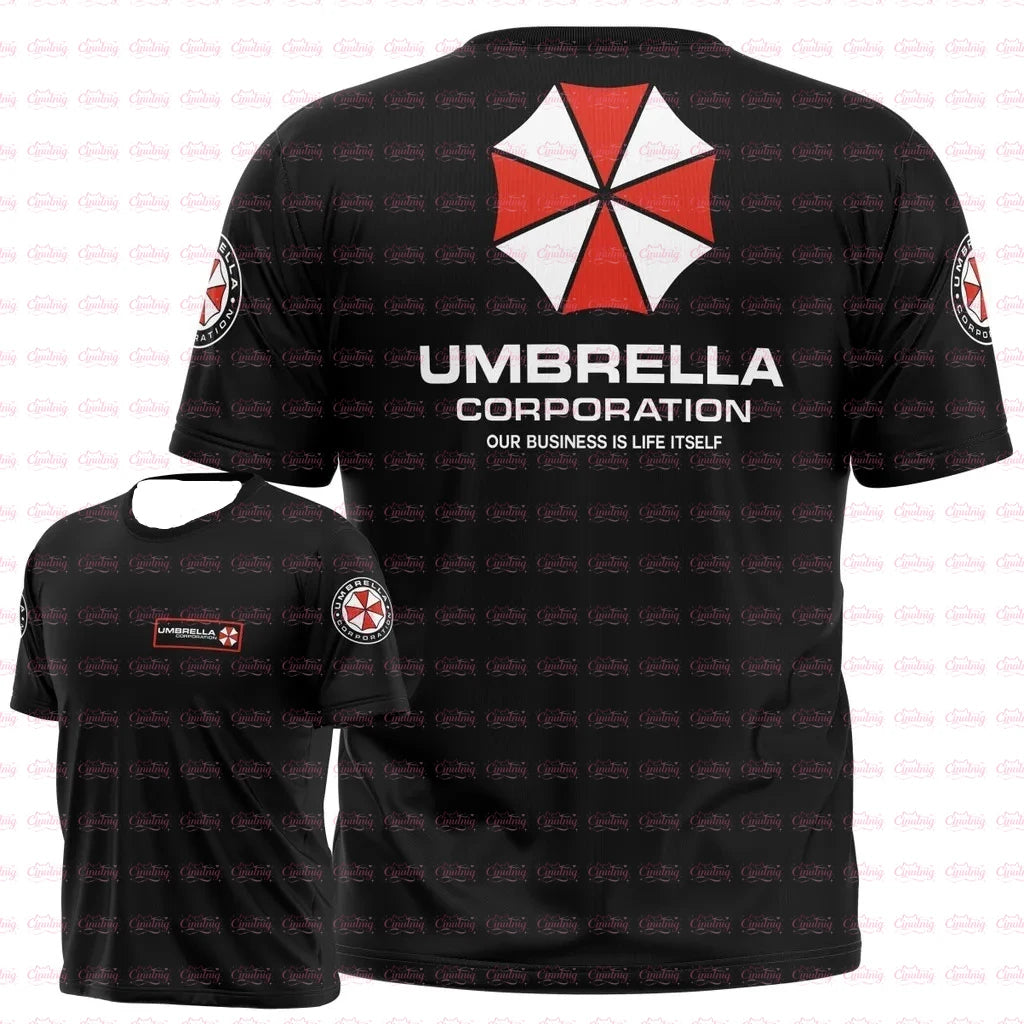 Camiseta Resident Evil Umbrella - Logo 3D Negro Gamer Unisex