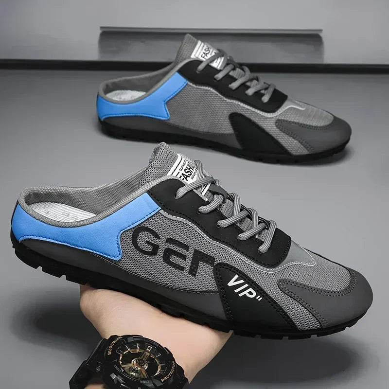 Chanclas Hombre Baotou 2025 - Verano Transpirables Casual Vulcanizadas Planas Sneakers Half Slip On