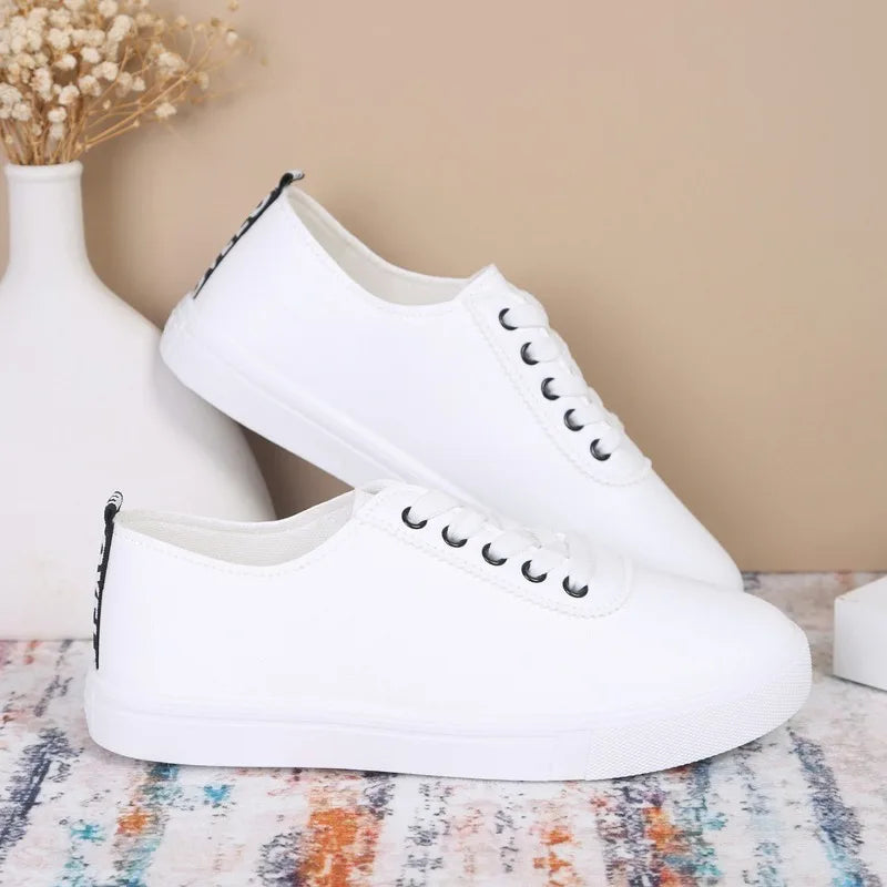 Sneakers Mujer Verano 2025 - Zapatillas Transpirables Suela Suave Blancas