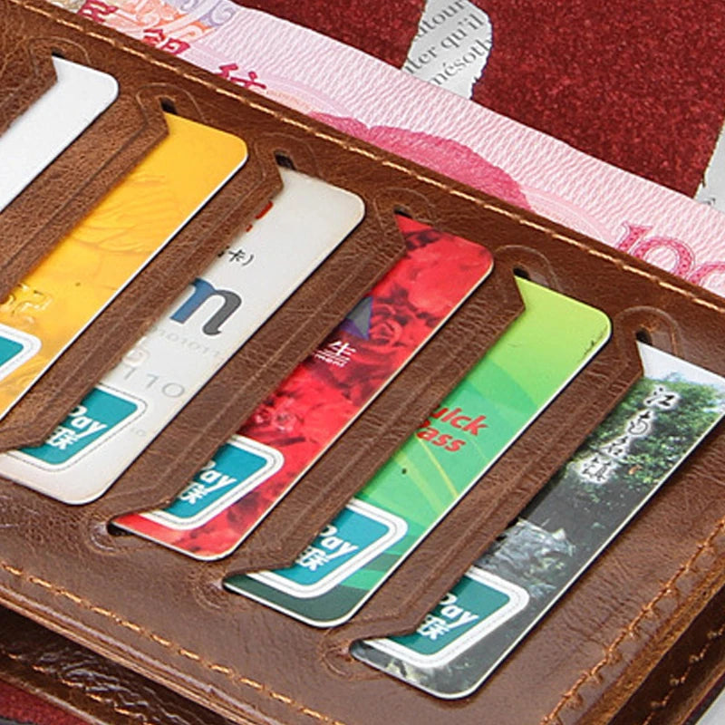 Cartera Cuero Hombre Tríptico - Hebilla Magnética Tarjetero Monedero Negocios