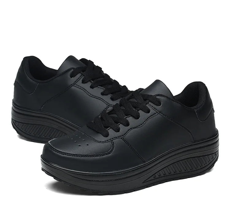 Sneakers Plataforma Cuña Mujer - Zapatillas Vulcanizadas Impermeables Transpirables