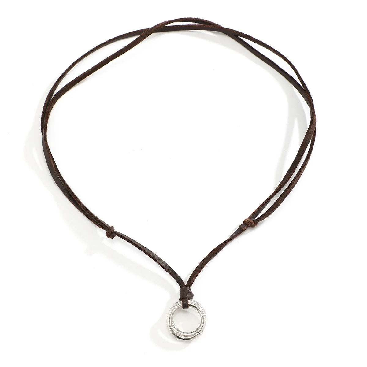 Collar Cadena Cuerda Hombre Ajustable - Colgante Anillo Círculo Vintage Joyería Cuello Accesorios Regalo