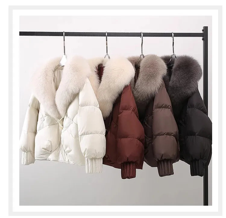 Parka Mujer Invierno Cálida - Parka Cuello Piel Pan 2025