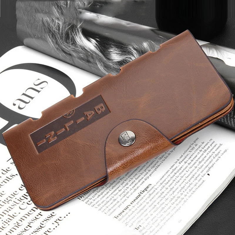 Cartera Cuero Hombre Tríptico - Hebilla Magnética Tarjetero Monedero Negocios