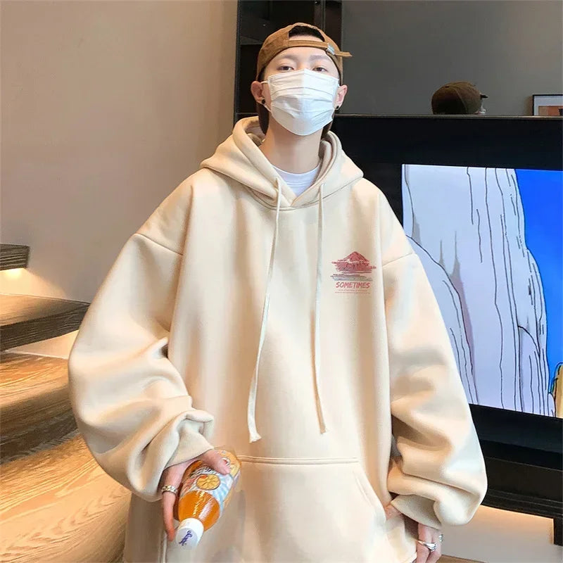 Sudadera Hombre Oversized Blanca 5XL - Hoodie Plain Casual