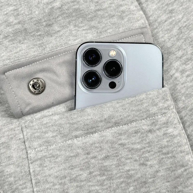 Sudadera Hombre Capucha Streetwear - Hoodie Otoño Invierno Punk Zip Up