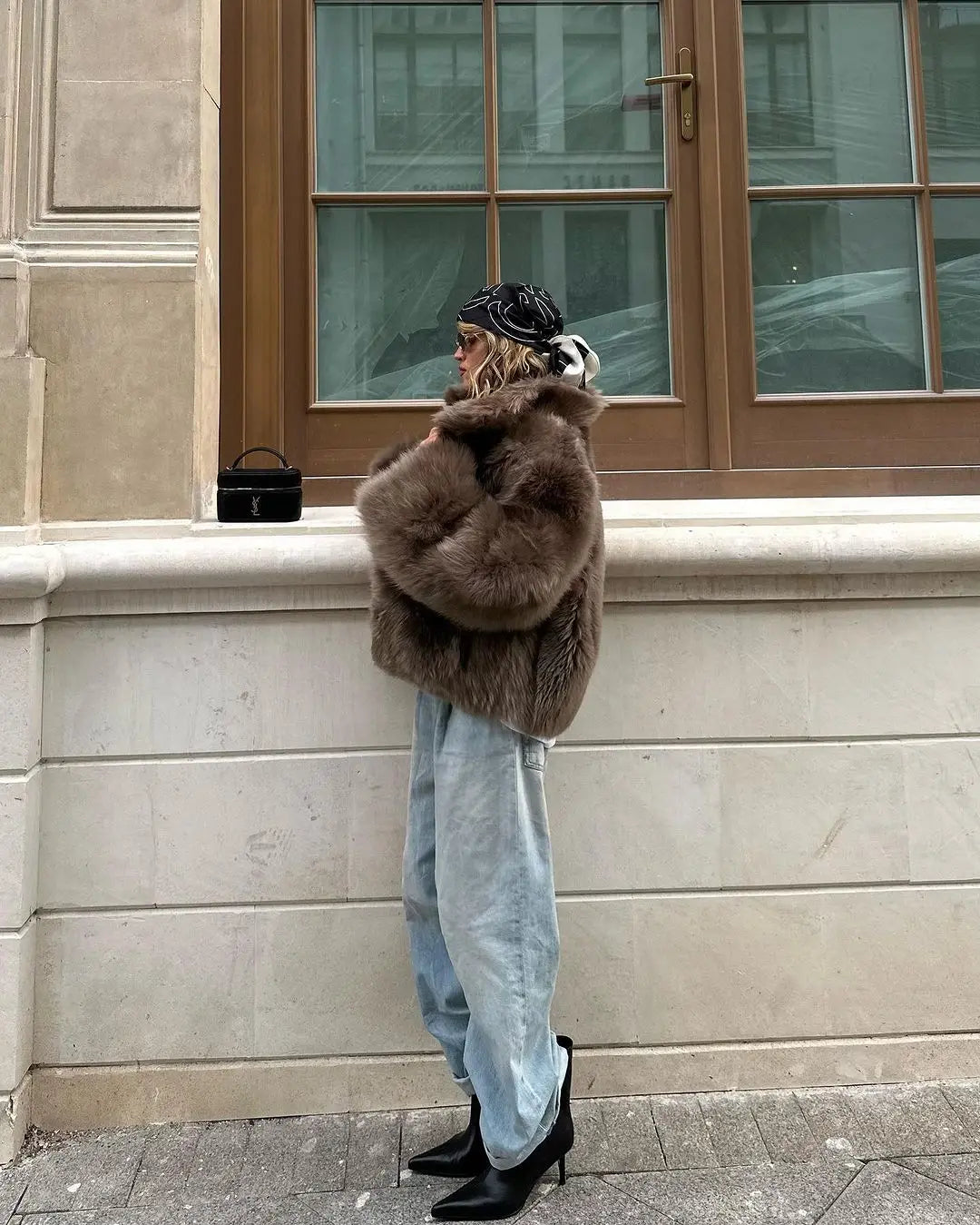 Chaqueta Piel Mujer Color Sólido - Chaqueta Cuello Alto Botón 2025