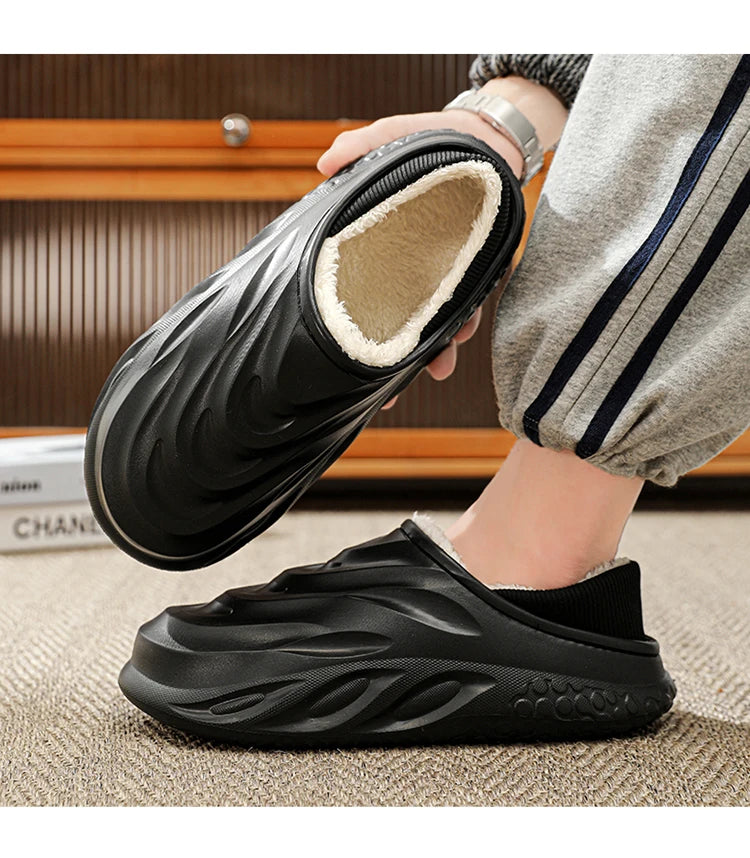Pantuflas Casa Hombre Forro Polar - Invierno Cálidas Antideslizantes Impermeables