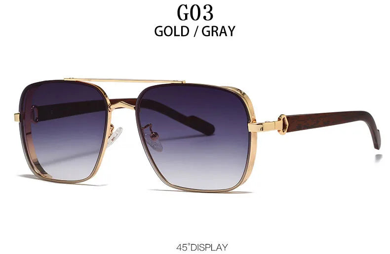 Gafas de Sol Hombre Cuadradas 2023 - Lentes Vintage Retro Steampunk Unisex