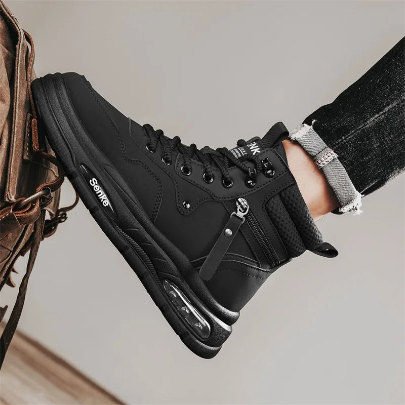 Botas Hombre Tobillo Invierno - Casual Cowboy Combat Tactical Motocicleta Cuero Chelsea Trabajo Outdoor Senderismo Luxury Designer