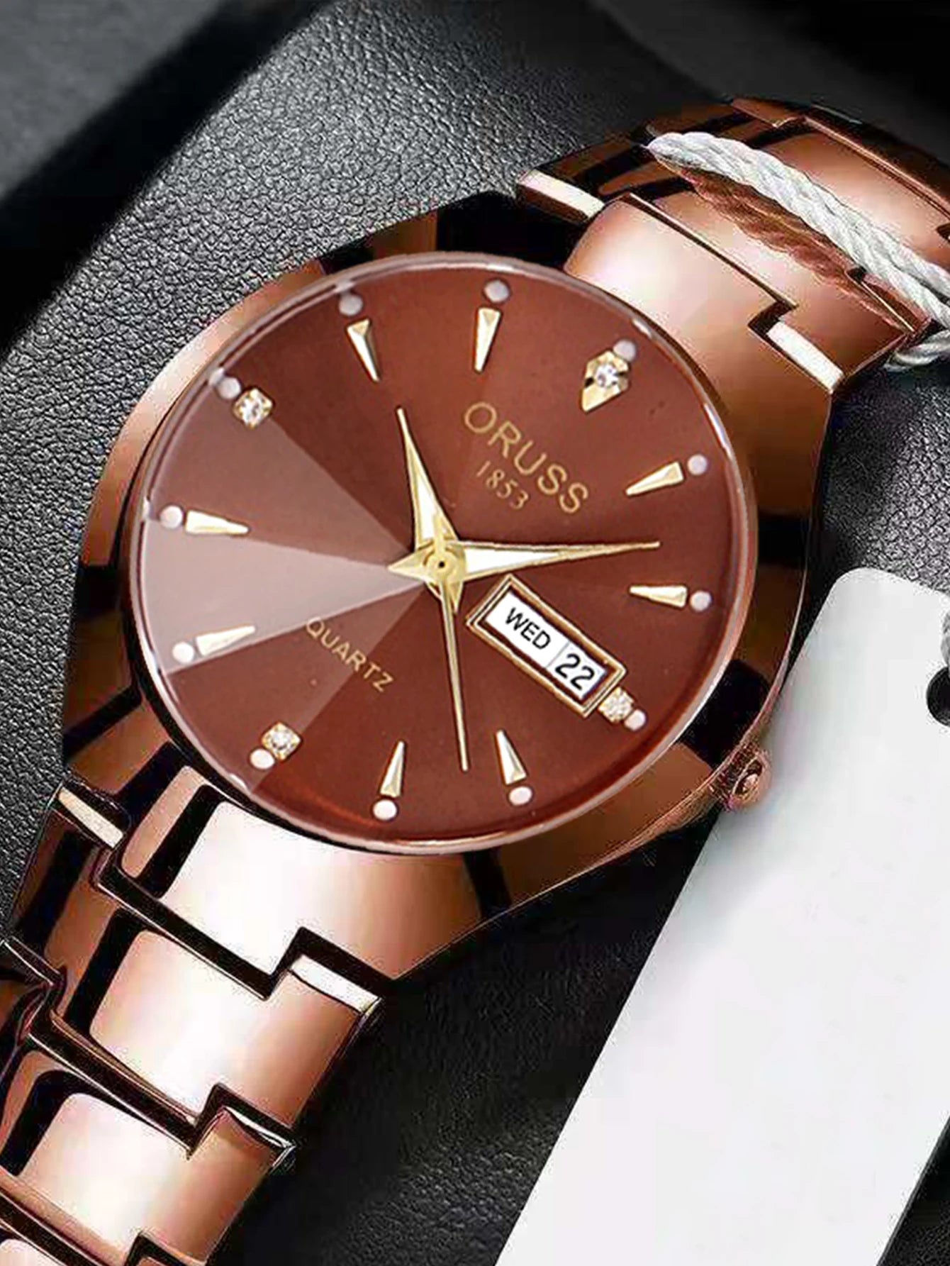 Reloj ORUSS para Pareja - Cuarzo Luxury Acero Inoxidable Resistente al Agua