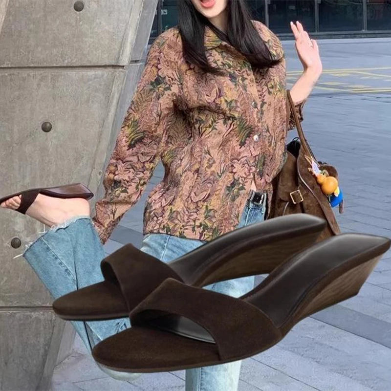 Sandalias Plataforma Mujer Luxury 2025 - Zapatos Cuña Versátiles Fashion Verano