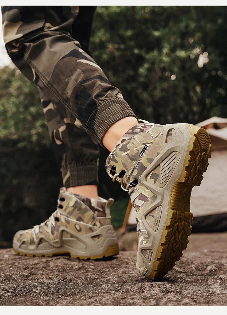 Botas Hombre Entrenamiento 2025 - High-Top Outdoor Antideslizantes Casual Platform Sneakers Designer Desert Camuflaje Tactical