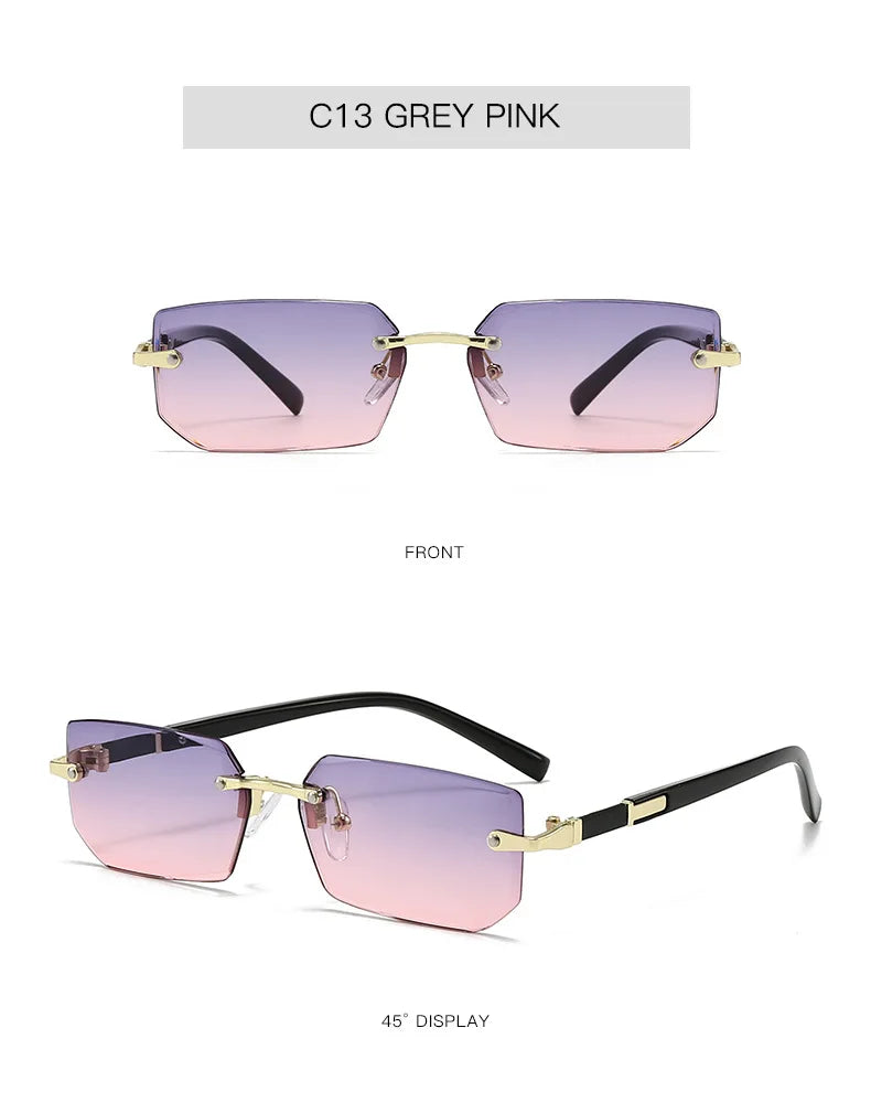 Gafas de Sol Cuadradas Sin Montura Mujer - Fashion Jelly Coloridas Outdoor Viaje Personalizadas