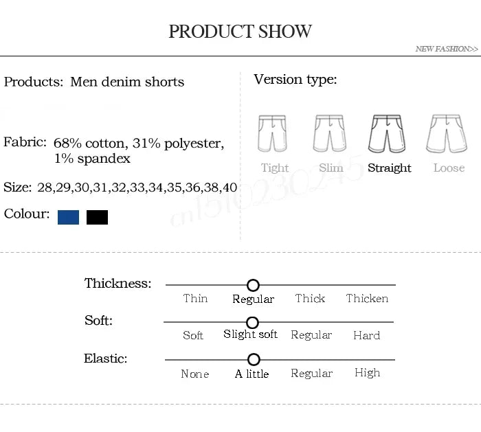 Shorts Denim Hombre Verano - Bermudas Vaqueras Elásticas Ajuste Slim