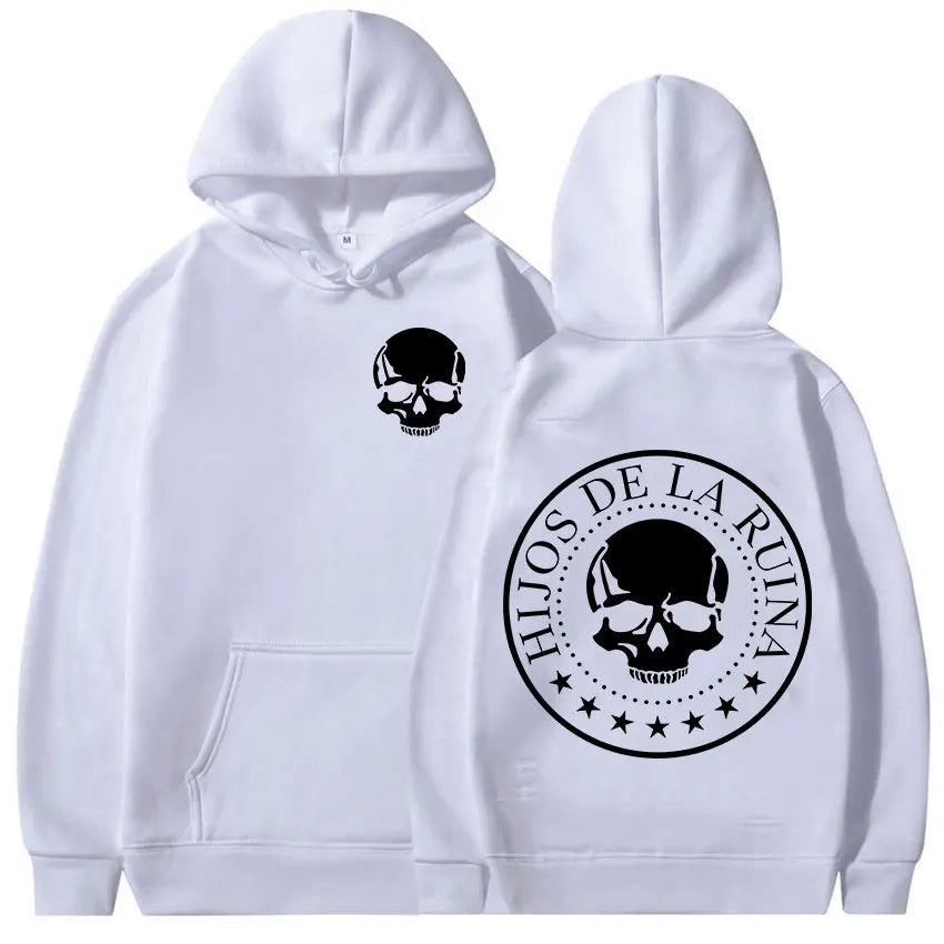 Sudadera Gothic Skull Hombre - Hoodie Manga Larga Hip-Hop Retro