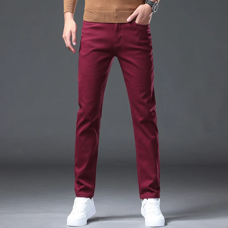 Vaqueros Hombre Business Casual Slim Fit - Pantalones Rectos Elegantes 6 Colores