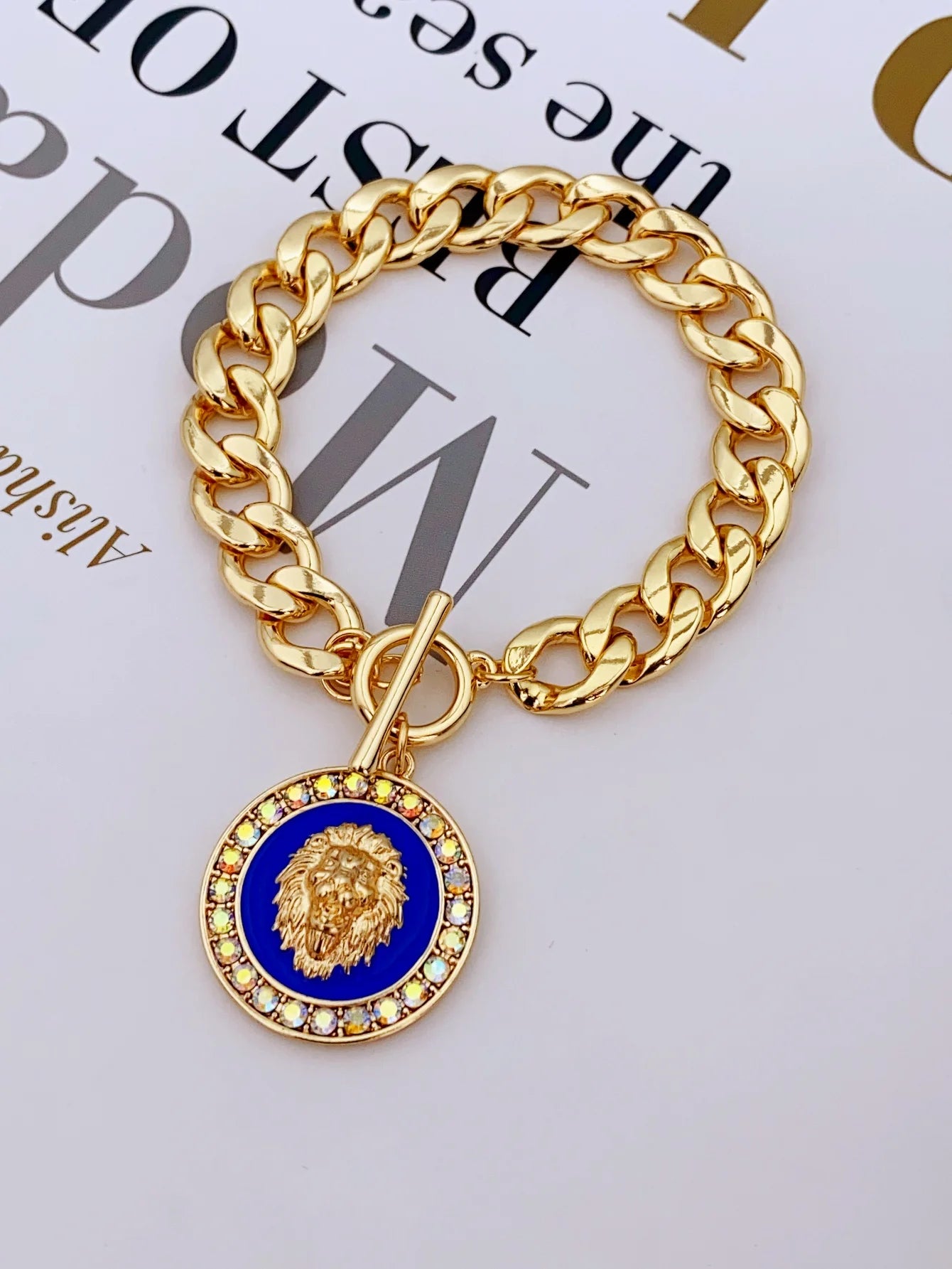 Pulsera Cabeza León Trenzada Unisex - Aleación Premium