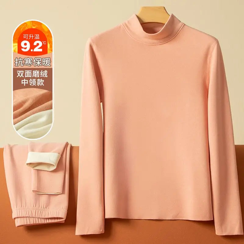 Ropa Interior Térmica Mujer Invierno - Conjunto Camiseta Pantalón Terciopelo Cálido