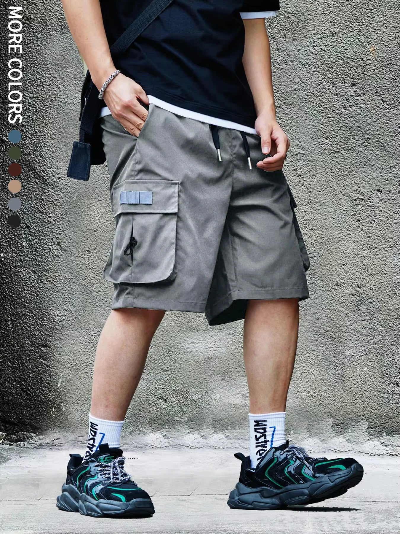 Shorts Cargo Hombre Outdoor - Pantalones Viajes Bolsillos Grandes Verano