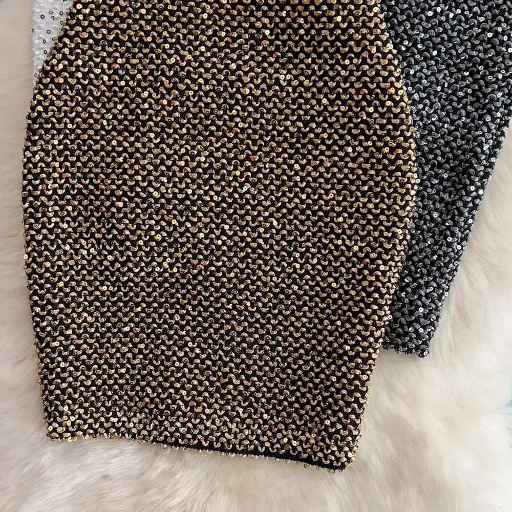 Falda Lentejuelas Mujer Oficina - Falda Elegante Formal Premium Coreana