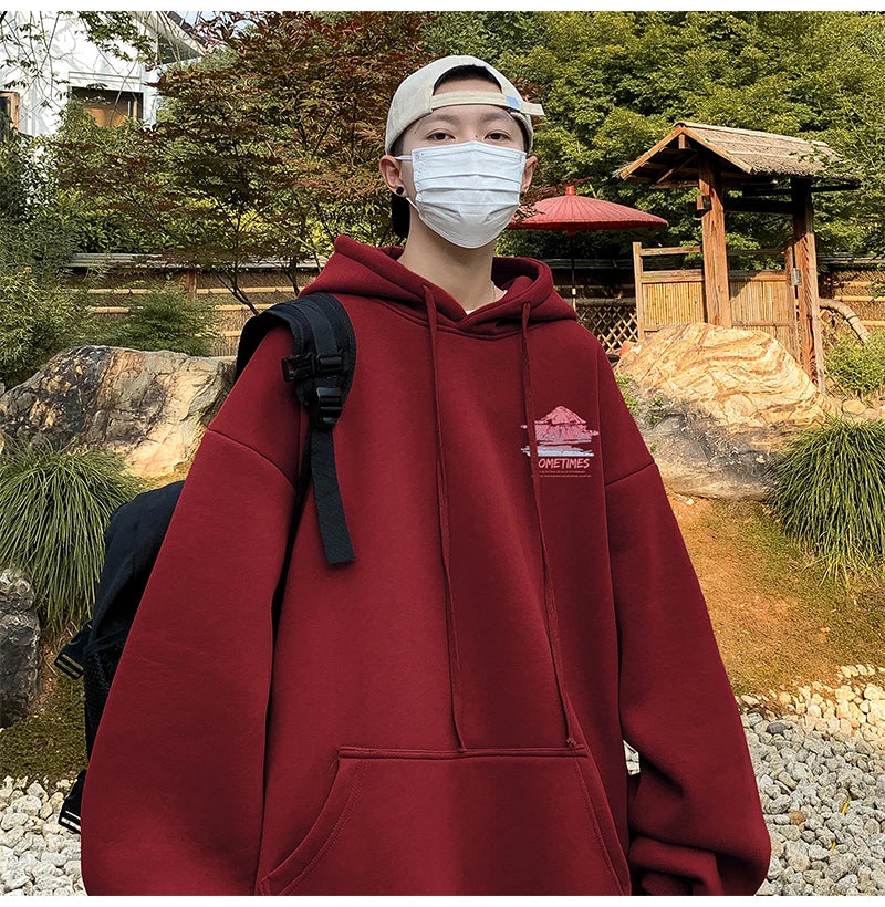 Sudadera Hombre Oversized Blanca 5XL - Hoodie Plain Casual