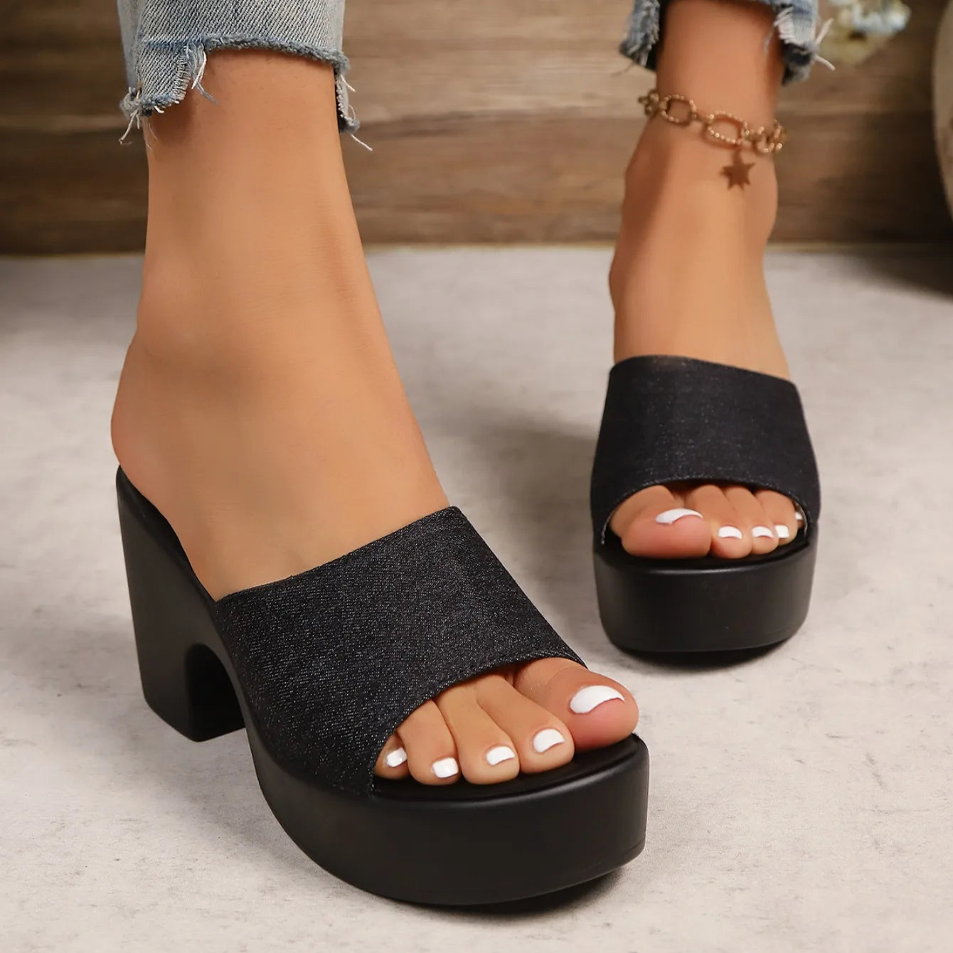 Sandalias Chunky Mujer Verano - Zapatos Plataforma Minimalistas Tacón Alto