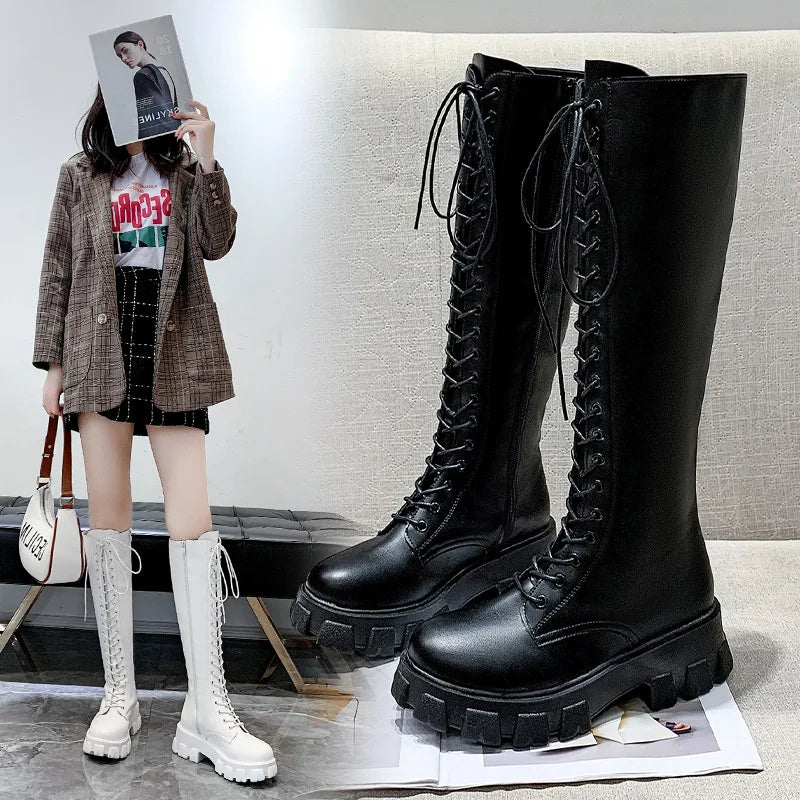 Botas Altas Mujer 2025 Nuevas - Fashion Casual Antideslizantes Plataforma