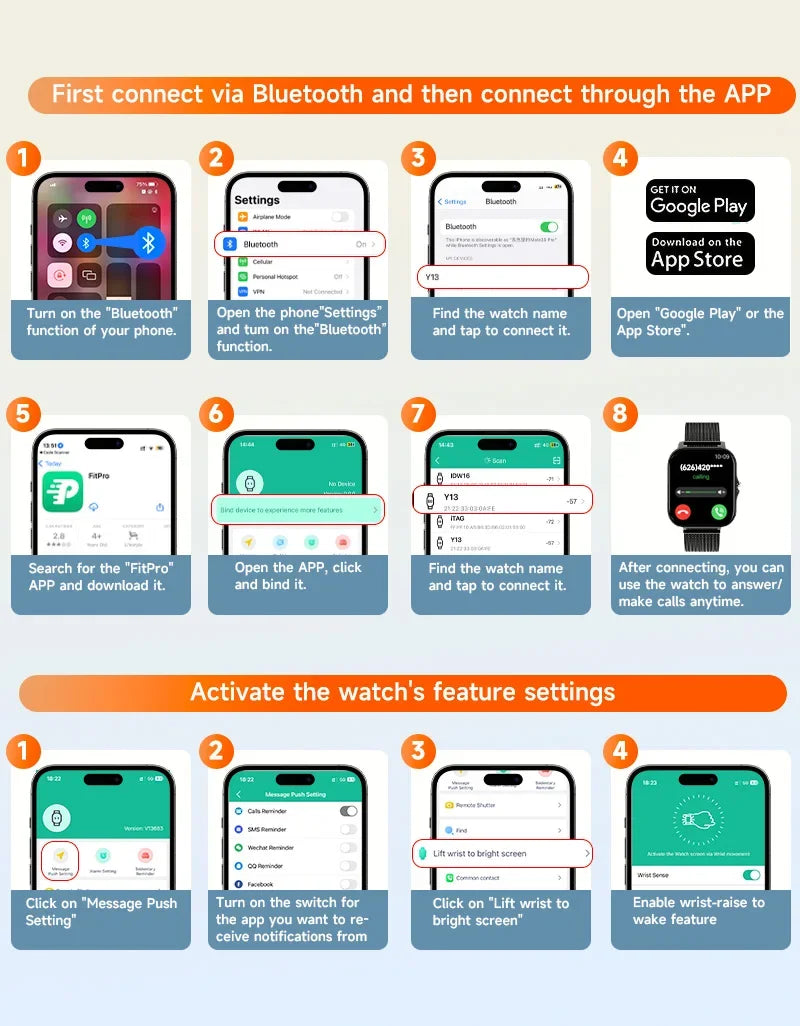 Smartwatch Android 1.44" Pantalla Táctil - Llamadas Bluetooth Carga Magnética