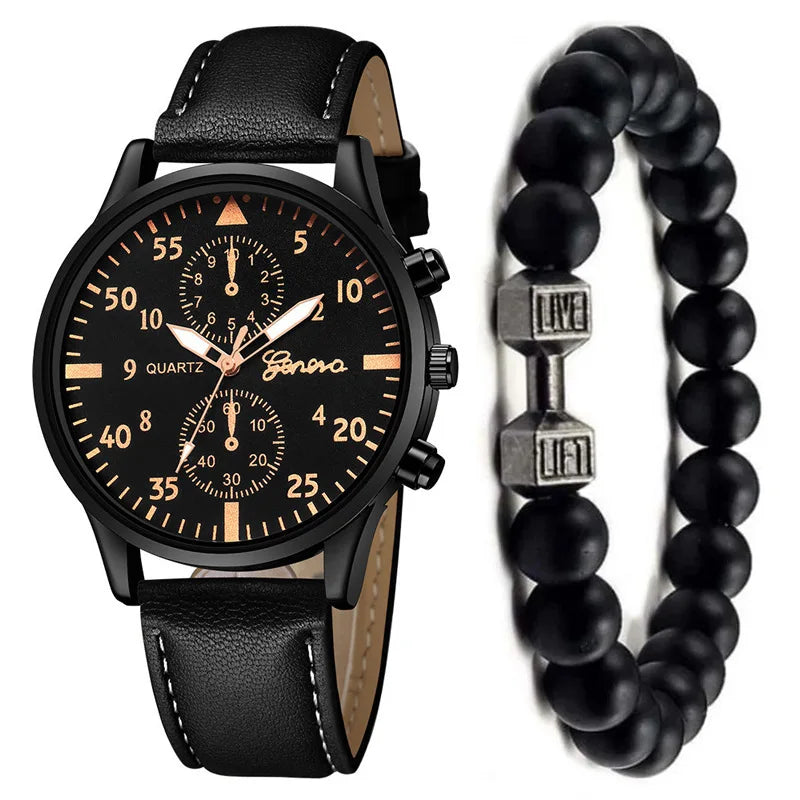 Reloj Hombre Cuero Marrón Luxury - Cuarzo Business Fashion Regalo Elegante