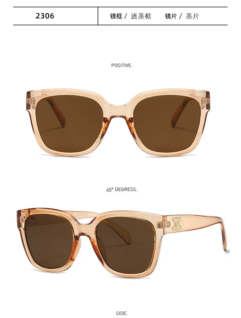 Gafas Sol Unisex Verano 2025 - Lentes Cuadradas Slim Anti UV Simples