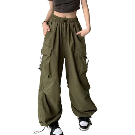 Pantalón Cargo Mujer Retro - Pantalón Streetwear Harajuku Cintura Alta