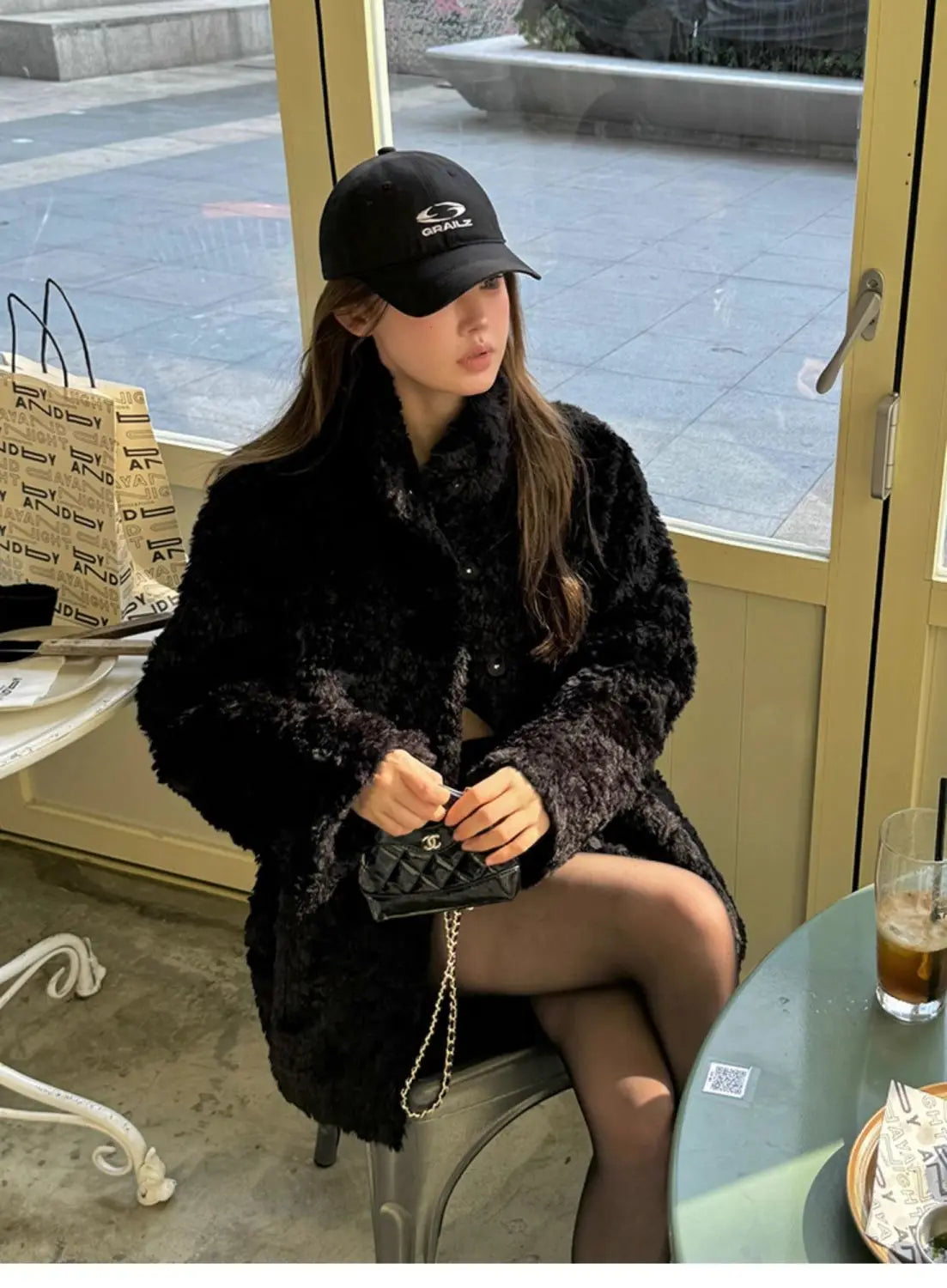 Chaqueta Piel Cordero Mujer Eco - Chaqueta Cuello Alto Coreana Invierno 2025