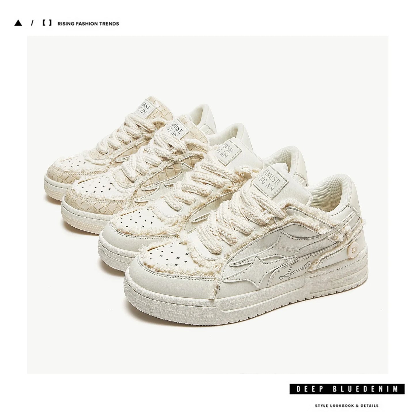 Sneakers Unisex Tennis Retro - Fashion Star Blancos Cuero Pareja Outdoor Sport Casual