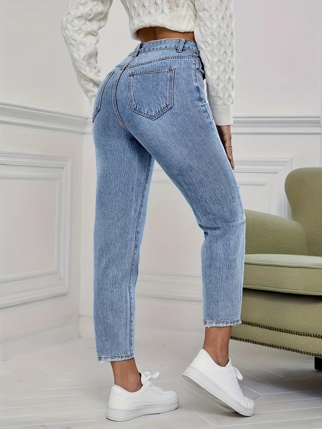 Vaqueros Mujer Rotos Primavera Verano - Jeans Pierna Recta Casual