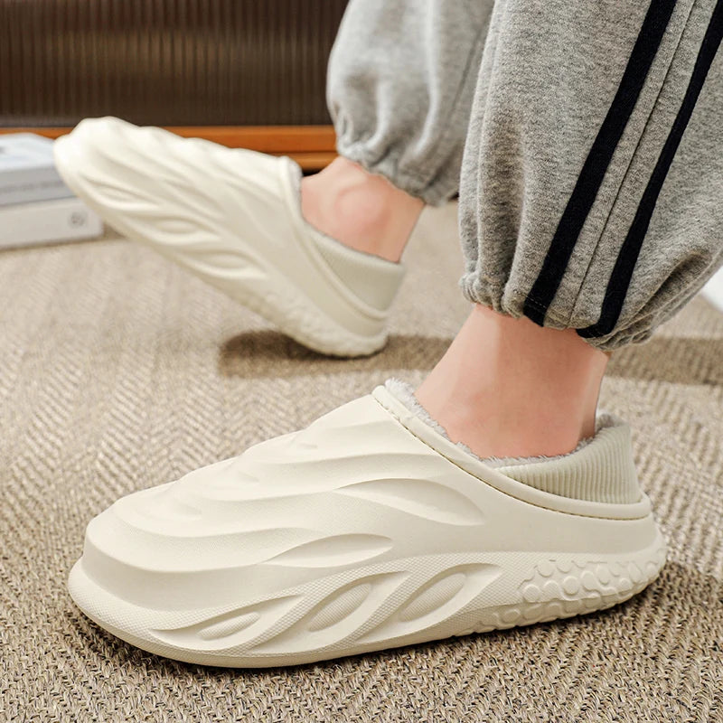 Pantuflas Casa Hombre Forro Polar - Invierno Cálidas Antideslizantes Impermeables