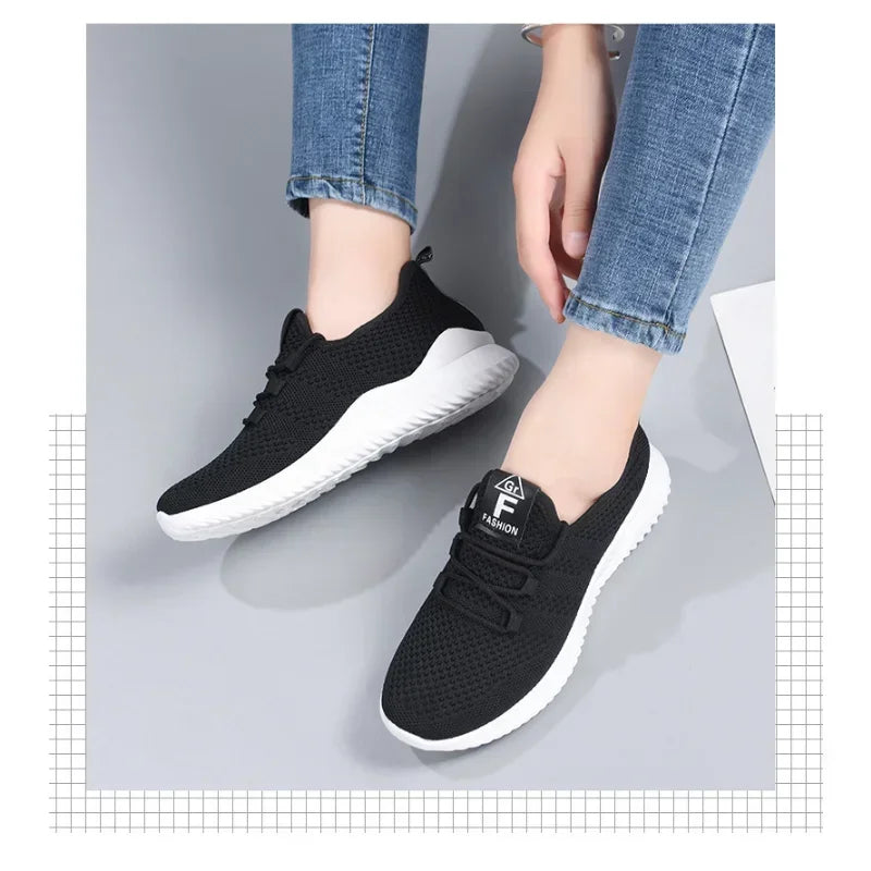Sneakers Plataforma Mujer Verano - Zapatillas Transpirables Versátiles Cordones