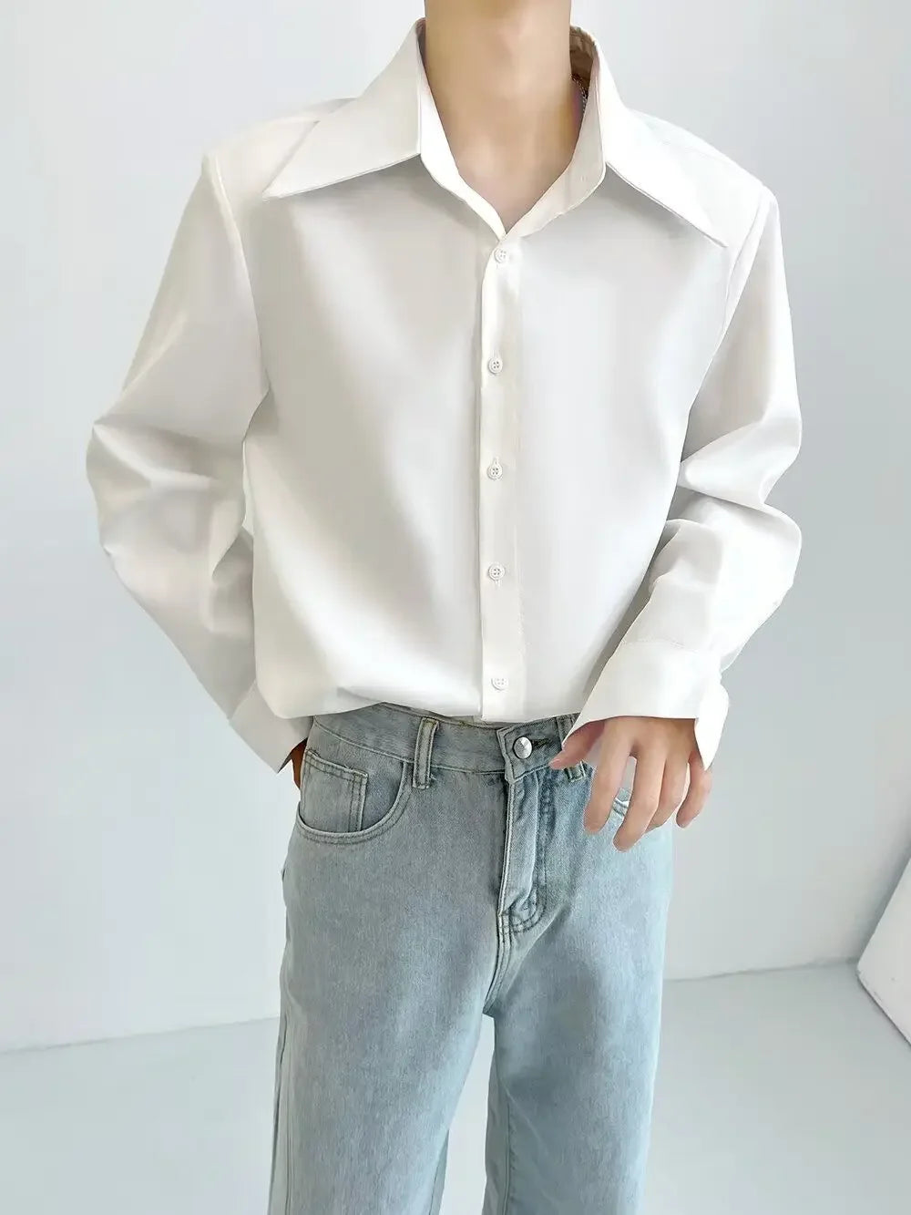 Camisa Hombre Casual Suelta Otoño - Manga Larga Trendy Brands Ins Joven