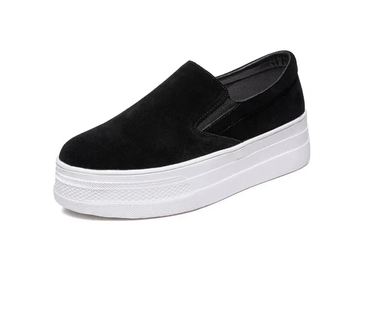 Zapatos Primavera Mujer Piel - Sneakers Lazy Plataforma Suela Gruesa Ligeros