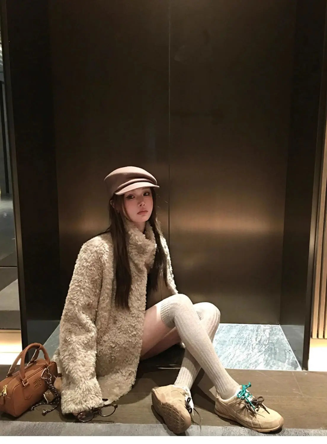 Chaqueta Piel Cordero Mujer Eco - Chaqueta Cuello Alto Coreana Invierno 2025