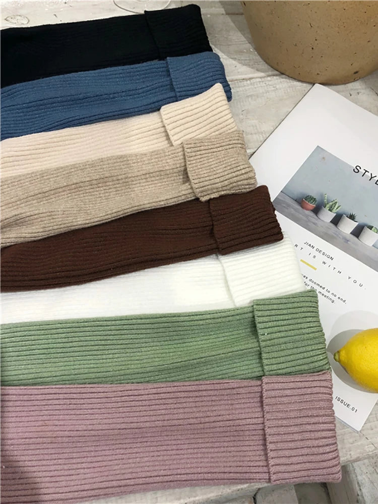 Jersey Cuello Alto Mujer 2025 - Suéter Coreano Slim Otoño Invierno