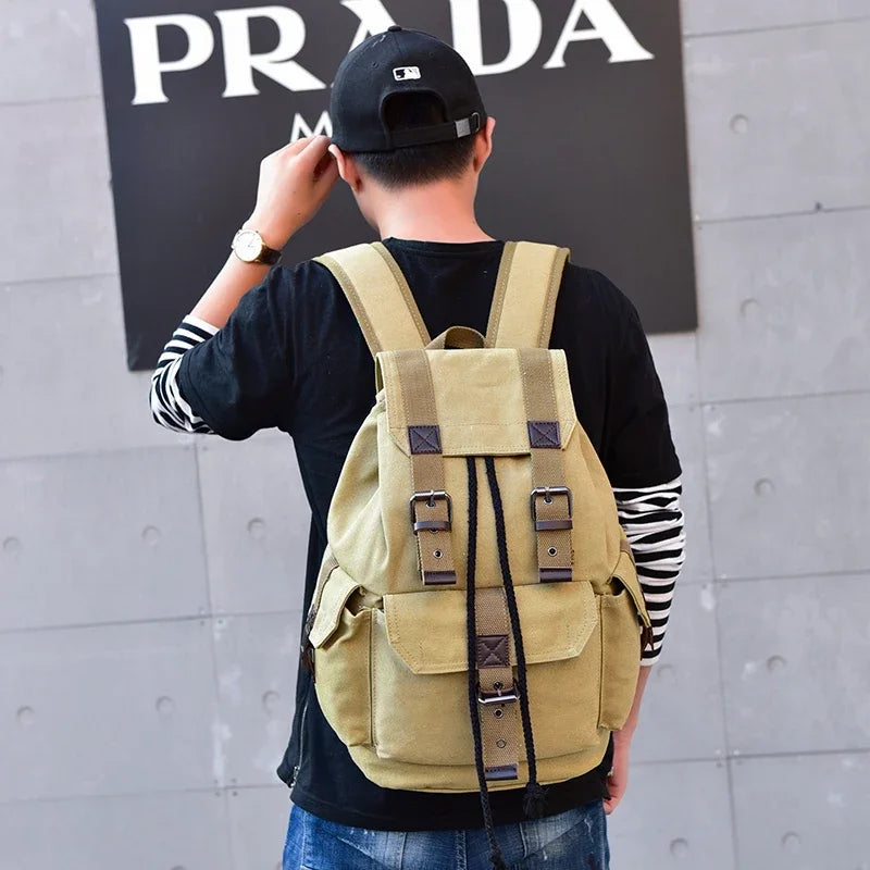 Mochila Canvas Hombre 2024 Gran Capacidad - Casual Viaje Estudiante Escolar Alta Calidad