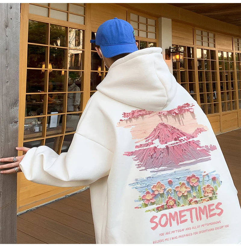 Sudadera Hombre Oversized Blanca 5XL - Hoodie Plain Casual