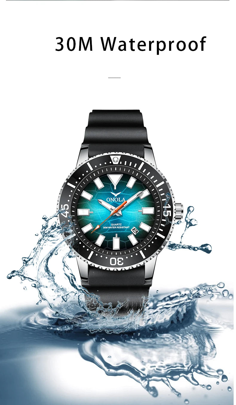 Reloj de Cuarzo ONOLA 3850 Premium para Hombre - Resistente al Agua con Calendario Luminoso