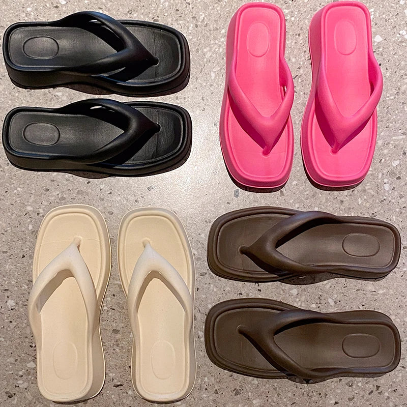 Chanclas Mujer Elegantes Transpirables - Sandalias Tacón Medio Outdoor Versátiles