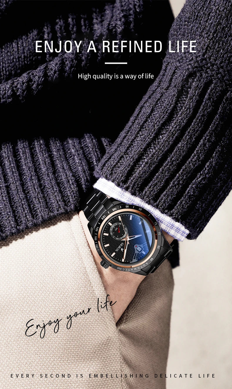 Reloj SKROX Automático Mecánico - Zafiro Acero Inoxidable Military Resistente al Agua