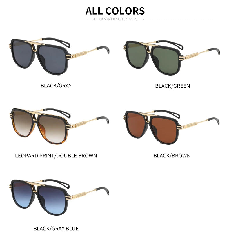 Gafas de Sol Hombre Conducción 2024 - Lentes Metal Doble Puente Luxury